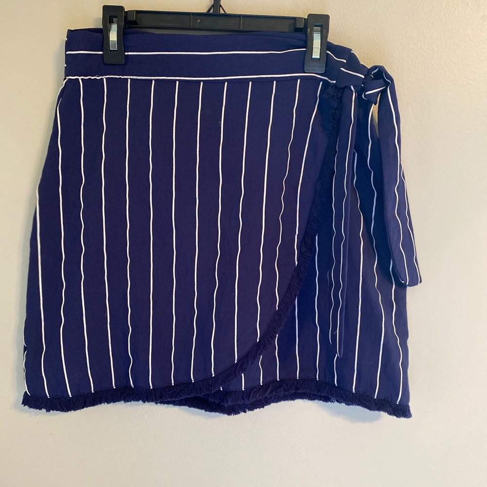 Navy Strip wrap top and skirt set from Libby Story